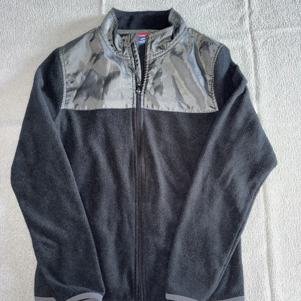 Pony Fleece Jacket Mens Small Black Full Zip Long Sleeve Activewear